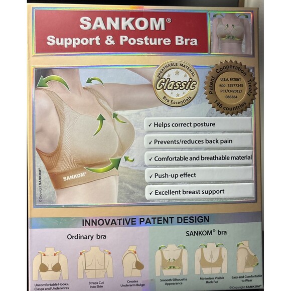 Sankom Compression Shapewear Posture Correcting Classic Peach Bra  XL/XXL, NWT - Picture 1 of 5